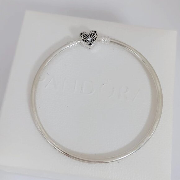 Pandora Moments Heart & Butterfly Bangle S925 Silver with box - Picture 4 of 4